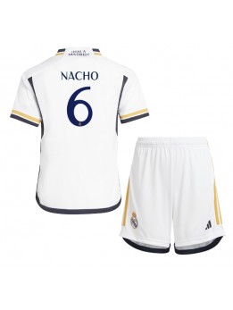 Otroški Nogometna dresi replika Real Madrid Nacho #6 Domači 2023-24 Kratek rokav (+ hlače)